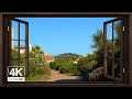 4K Sunny day in the South of France window view - Relaxing, Calming, Ambience