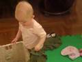 Twins helping to sort out the laundry