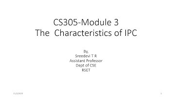 CS407 Distributed Computing Module 3 Part1 Characteristics of IPC