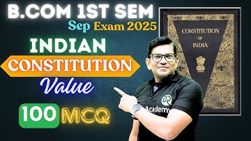 B.COM 1st Sem exam 2025 | Indian constitution  | Constitutional value |