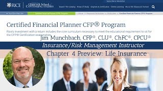 Rice CFP® Program Chapter 4 Preview Life Insurance