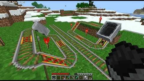 Minecraft Tutorial - Two Way Minecart Auto Start Booster (1.5 Beta)