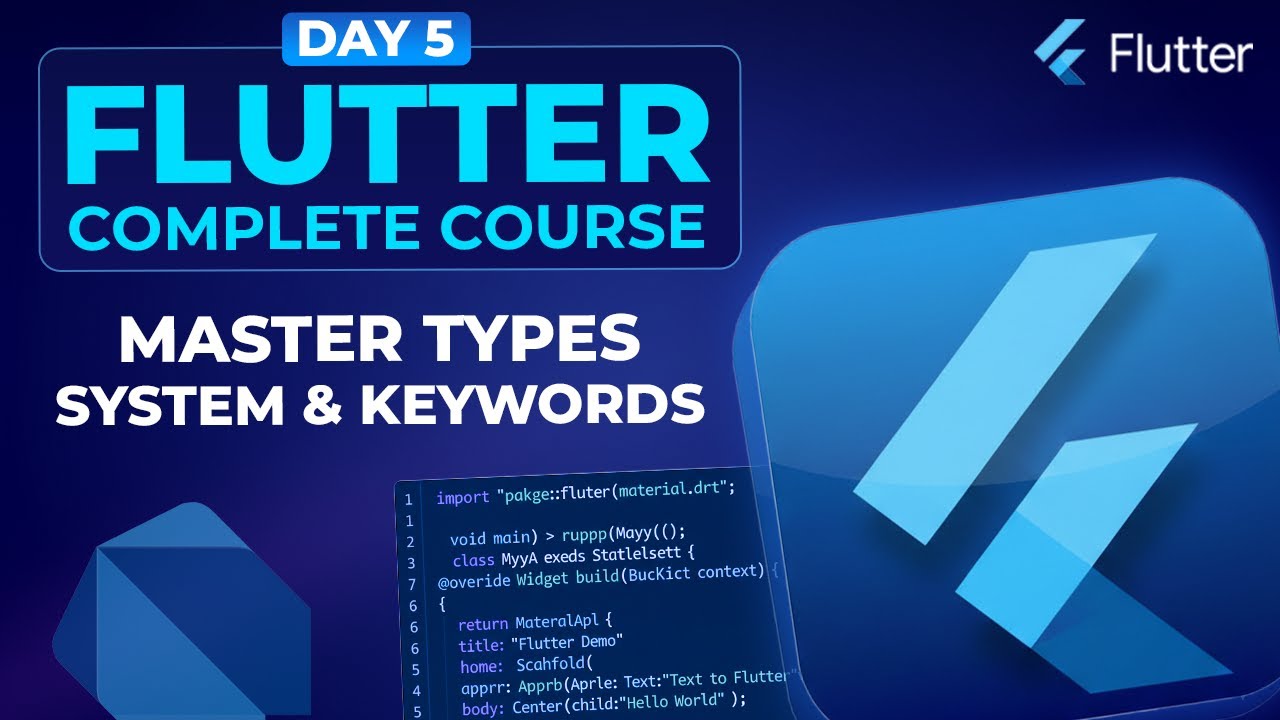 Dart Types System and Keywords - Flutter Course for Beginners #5 - YouTube