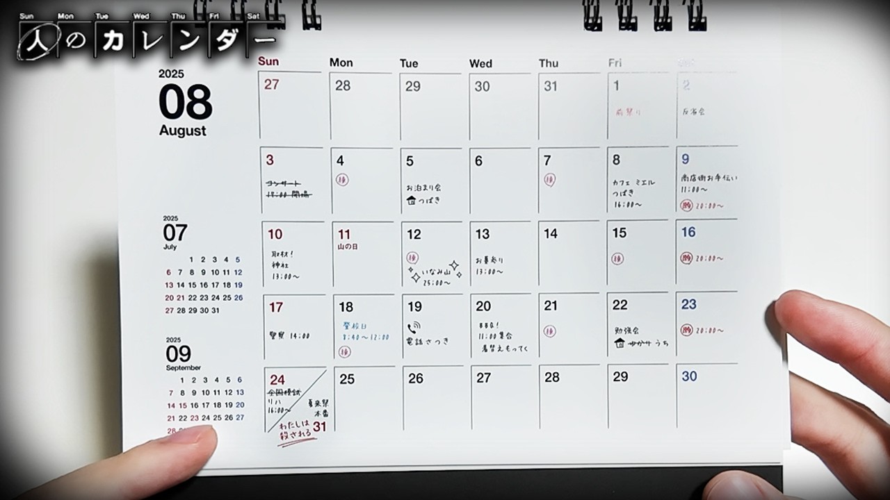 「少女が殺される予定が書かれたカレンダー」の真相に鳥肌が立つ日常浸食型ゲーム｜人のカレンダー #３ 完