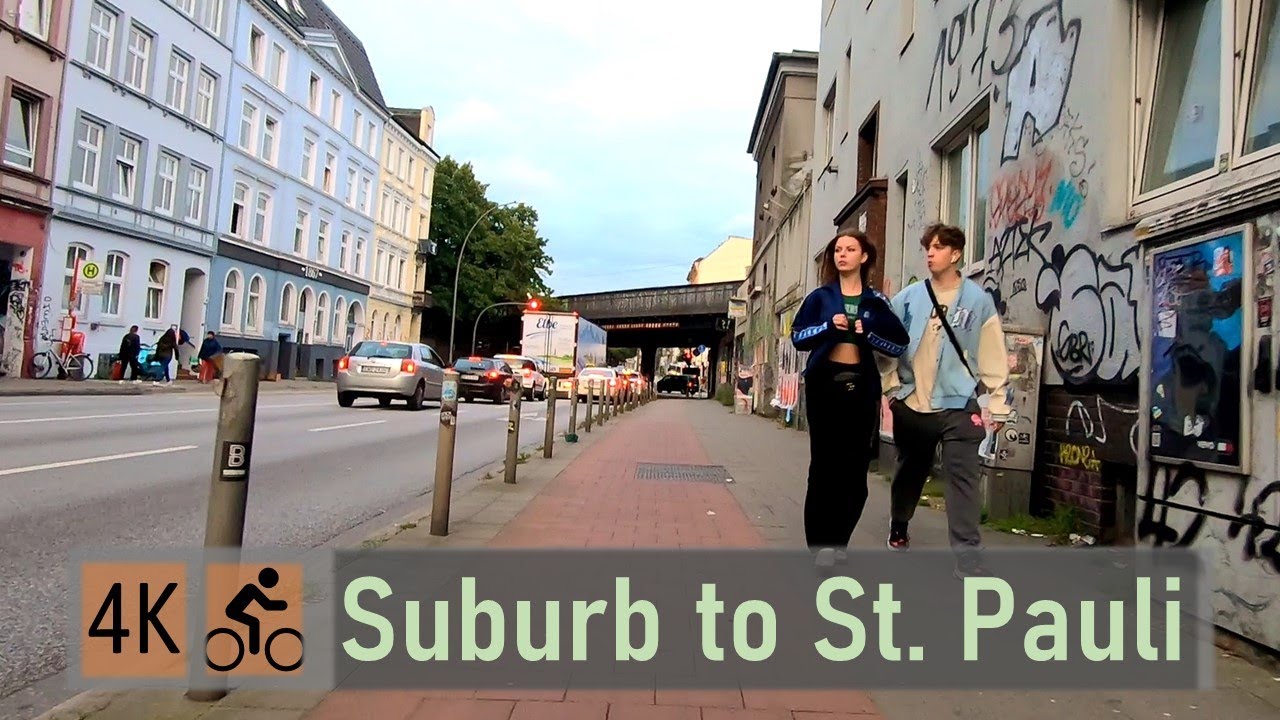 HAMBURG, Germany 🇩🇪 | 4K·60p | Cycling From Suburbs to St. Pauli
