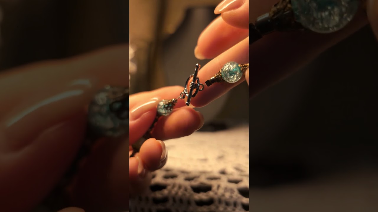 "Ocean Grace" handmade green pearl necklace ✨ 