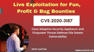 Live Exploitation CVE 2020-3187 -  unauthenticated arbitrary file deletion in Cisco ASA/FTD