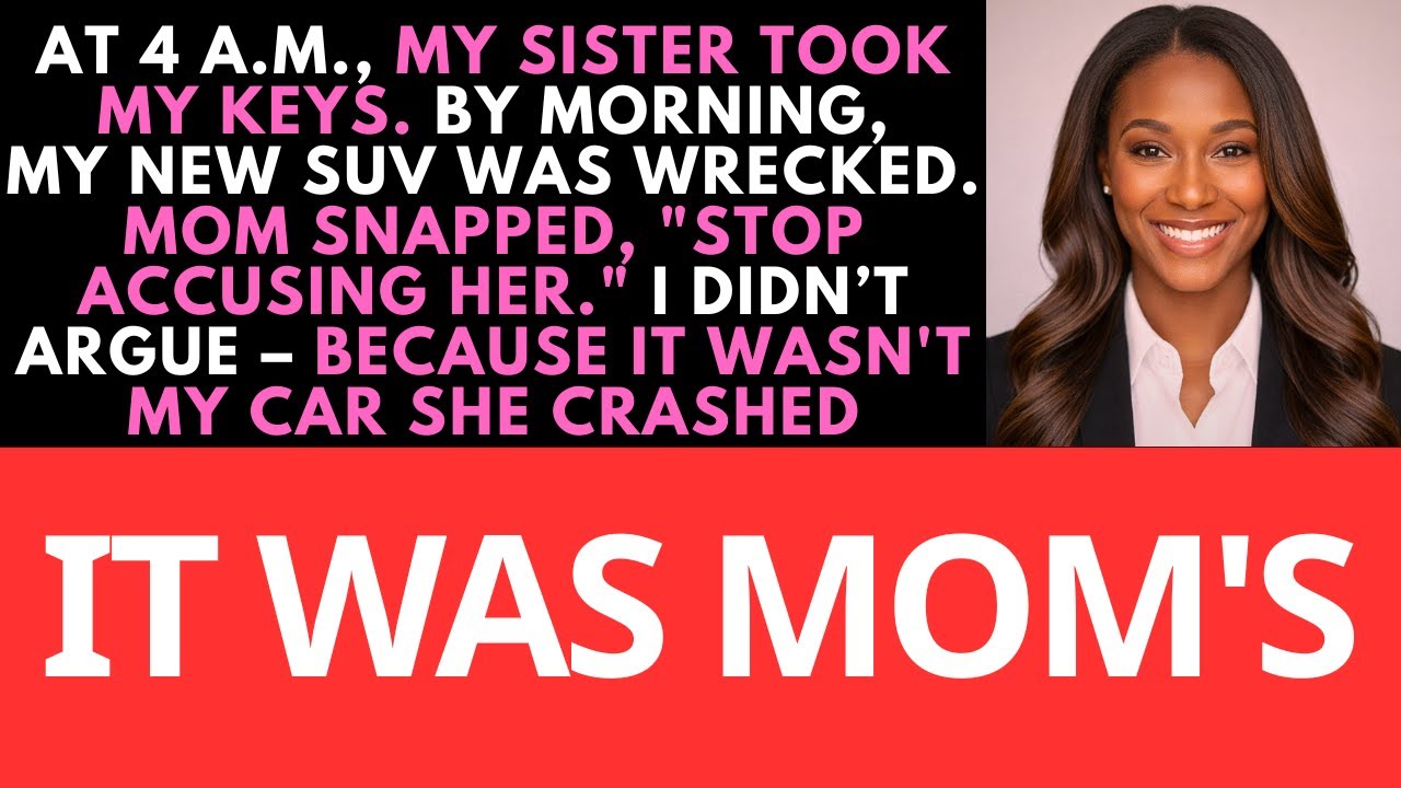 At 4 a.m., my sister took my keys. By morning, my new SUV was wrecked. Mom snapped,- Reddit Stories.