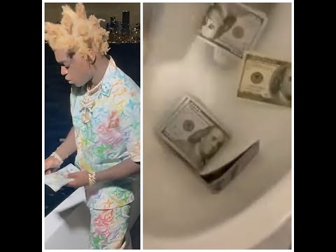 Rapper, Kodak Black throws $100K into the ocean; flushes money down the toilet