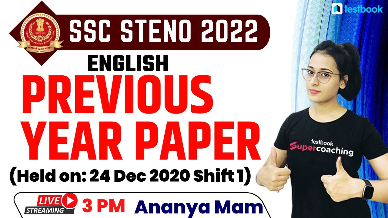 SSC Steno English Previous Year Paper (Held on 24 Dec 2020 Shift 1) SSC English By Ananya Ma