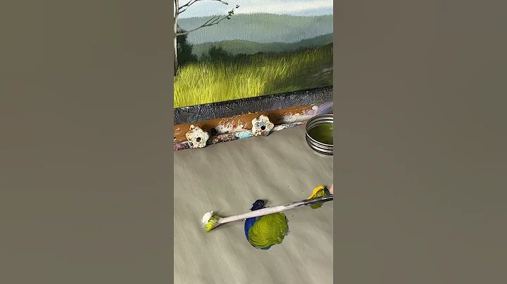 Easy way to paint grass with oil or acrylic.  Learn how to paint with Tim Gagnon #howtopaint #art