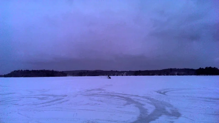 Knee Boarding on Frozen Lake