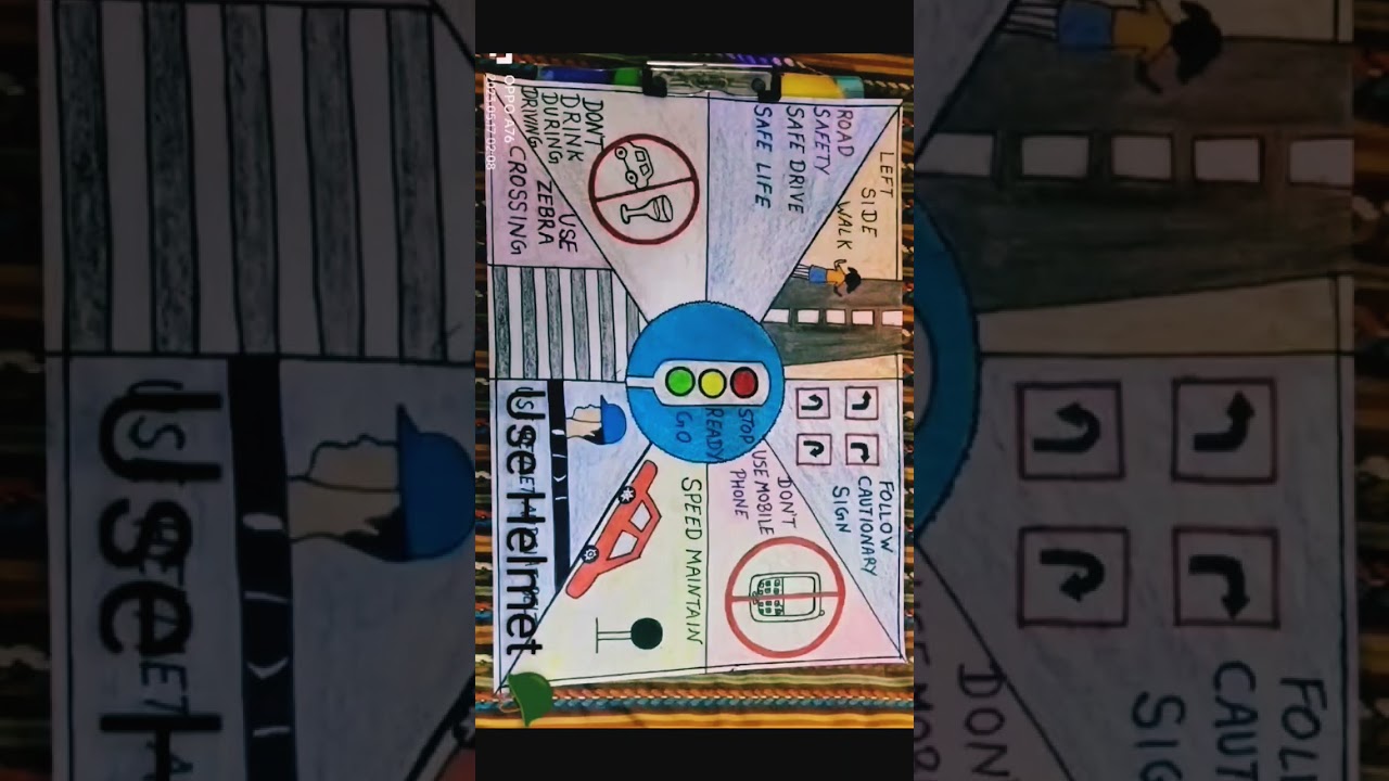 Traffic 🚦🚗 Rules Poster # School Project # Stay Safe # Safety First🎒🏍️