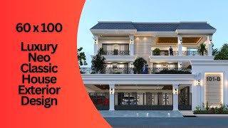 Luxury Neo classic house exterior design | Spanish house elevation | 3D workshop India