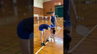 Japanese Badminton Warm‑Up | Navy Vest & Blue Skirt Team Practice
