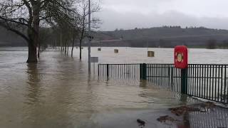 Inondations: écluse à Stadtbredimus, Luxembourg