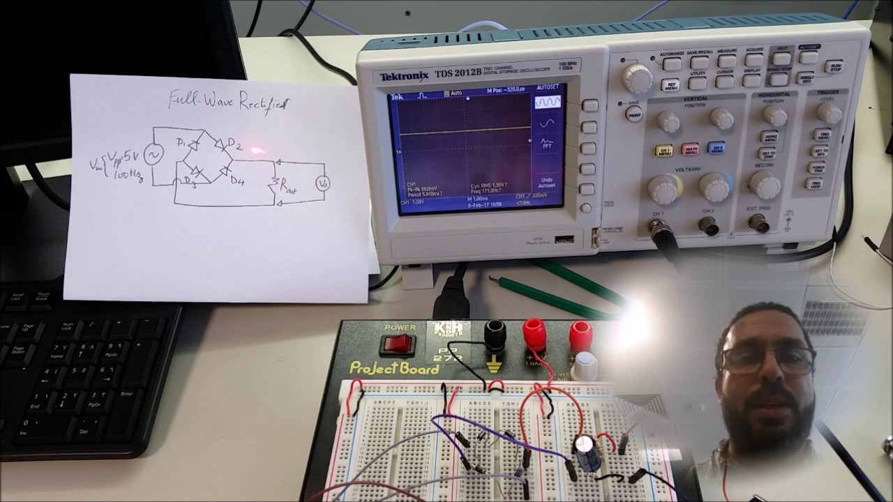 Experiment 3 Full Wave Bridge rectifier for AC to DC YouTube