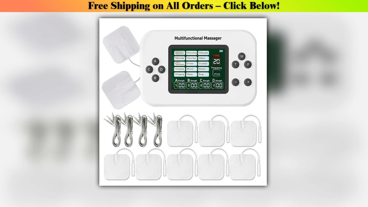 Rechargeable 4-in-1 Electric Muscle Stimulator Low-Frequency EMS TENS Pulse Electrostimulator