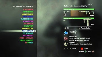 MW3 Color Godmode Classes Ps3