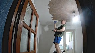 Ремонт кухни своими руками. ЖИДКИЕ ОБОИ на потолок