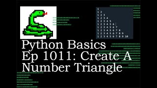 Famous Python Basics Tutorial Create a Number Triangle ||  A Remake Requested Video Profile