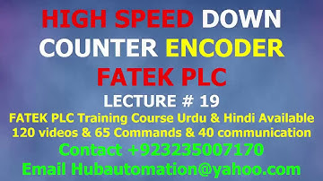 How to use fatek plc high speed down counter & from encoder output on off plc  urdu hindi lecture 19