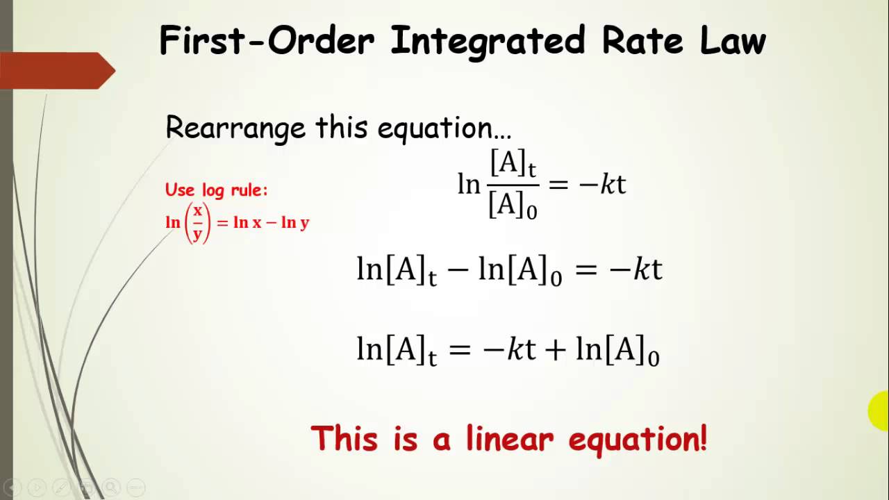 Derive An Integrated Rate Equation For Constant The First