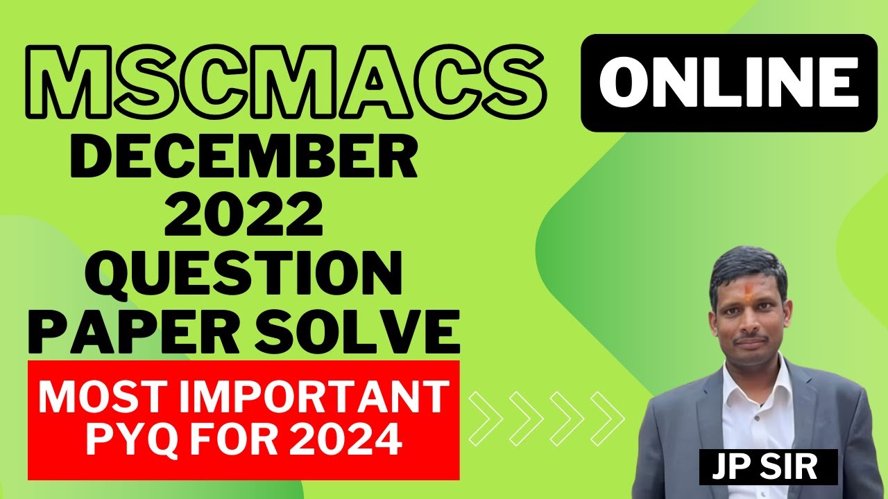 MSCMACS December 2022 Question paper solve MMT-001 