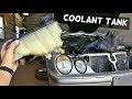 HOW TO REMOVE AND REPLACE COOLANT OVERFLOW BOTTLE RESERVOIR TANK ON MERCEDES W208 W202