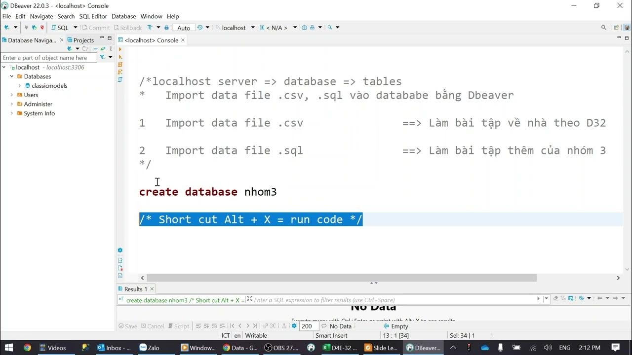 Import data file .csv vào database Dbeaver - YouTube