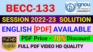 BECC-133 Solved Assignment in English 2022-23, BECC 133 Solve Assignment 2023, BECC 133 Assignment