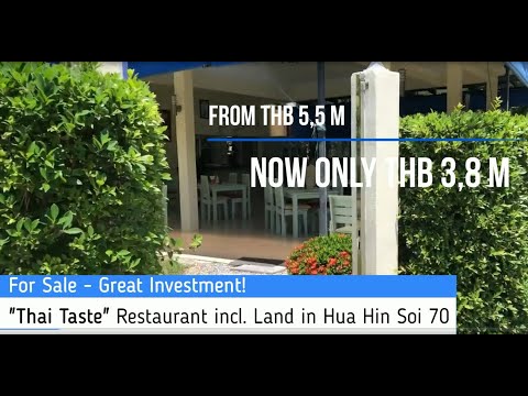 "Thai Taste" Restaurant for Sale in Hua Hin Soi 70 - From THB 5,5 M, Now only THB 3,8 M!