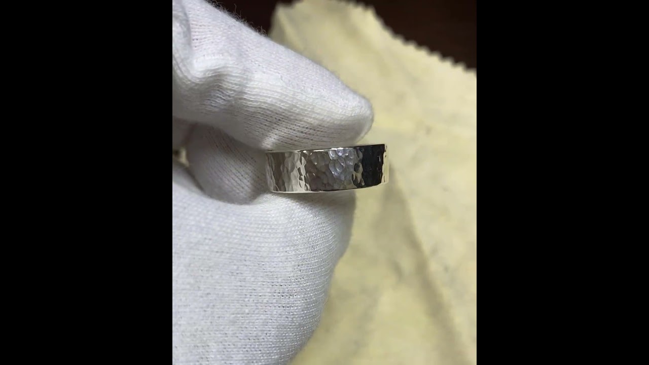 仁尾彫金『幅7mm、ゴールド平打リング』ハンドメイド255b