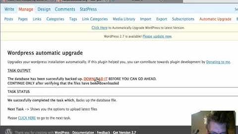 Video Post: Step-By-Step Upgrade Of WordPress Blog from 2.6 to 2.7