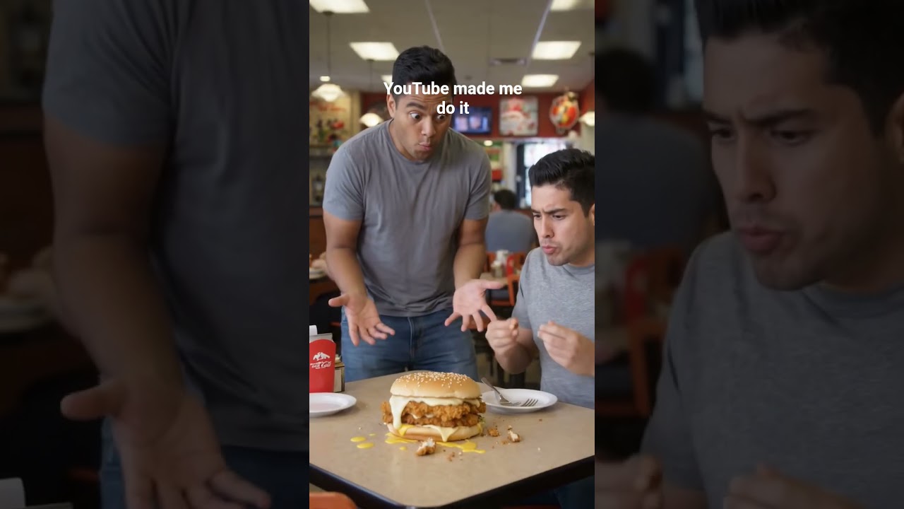 YouTube forced me to make this Ai food burger #extremefoodreview #shorts #yotubeshorts