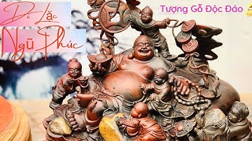 Tượng Di Lặc Ngũ Phúc Gỗ Trắc Đỏ Đen Để Bàn| Tượng Gỗ Độc Đáo- 0938.410.333 #shorts