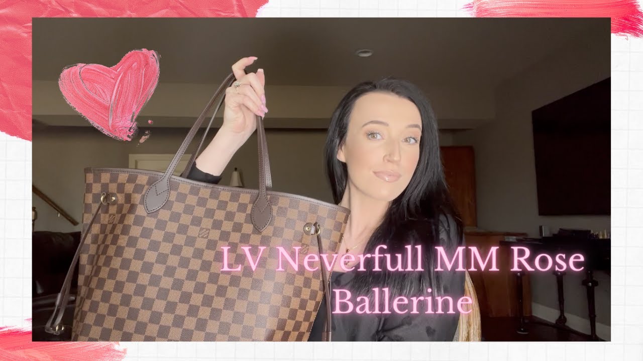 LOUIS VUITTON NEVERFULL MM ROSE BALLERINE OVERVIEW & WHAT'S IN MY
