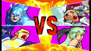 Marvel vs Capcom 1 ( Arcade ) - Captain America / Captain Commando Playthrough ( Jan 3, 2018 )