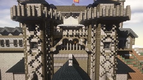 Minecraft Castle Big build  & Medieval City 2016 Progress Flyround tour