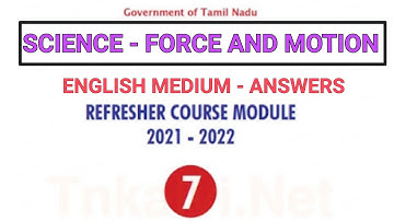 7th standard -Science- Refresher Course Module Answers - Force and motion