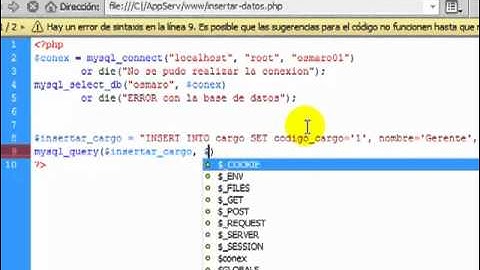 PHP y MySQL - Insertar datos desde PHP a una base de Datos MySQL