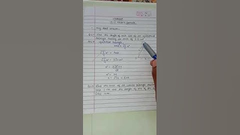 find the length of each side of an equilateral triangle having an area of 9√3 cm² class . 9th