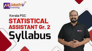 Statistical Assistant Gr.2 New Syllabus 2025 Kerala PSC MathV Learning App