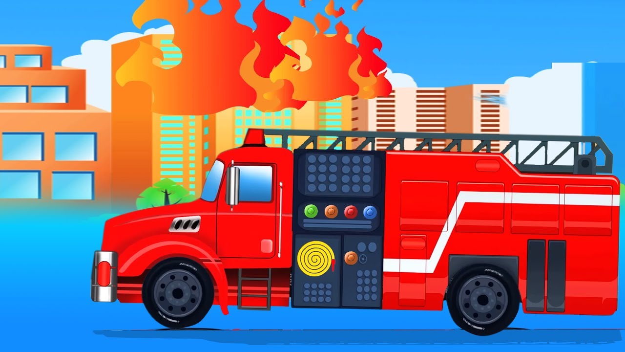 Mobil garasi | api Truk | Kartun untuk anak | Kids Car Garage | Fire