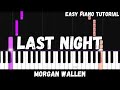 Morgan Wallen - Last Night (Easy Piano Tutorial)