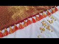 How to make baby kuchu design using 2 colours  double colour saree tassel  baby kuchu with beads