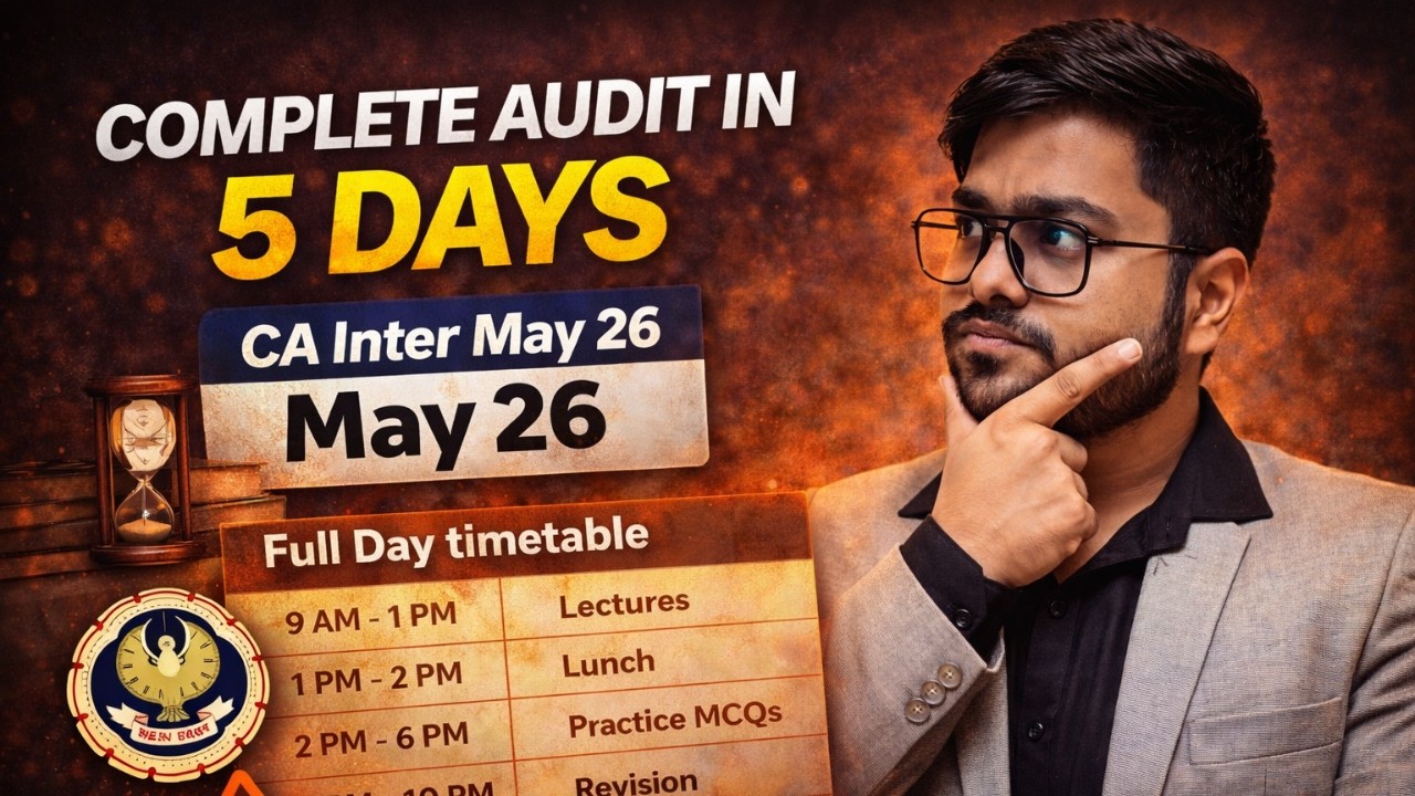 You Can Finish CA Inter Audit in 5 Days (Here’s How) | CA Inter May 26 ...