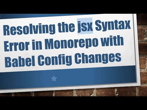 Resolving the jsx