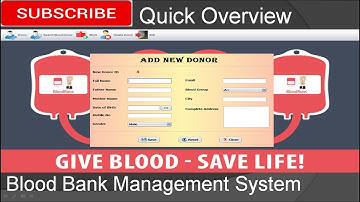 Quick Overview - Blood Bank Management System in java (JFrame, Mysql Database, Netbeans IDE)