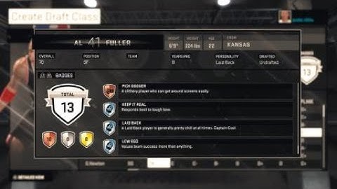 NBA 2k15 "Create Draft Class" Players: Al Fuller